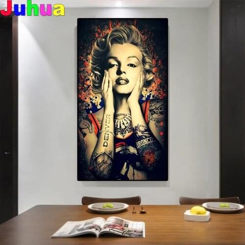 Large Size Graffiti 5d diy diamond embroidery Marilyn Monroe Diamond Painting mosaic full square round drill home decor