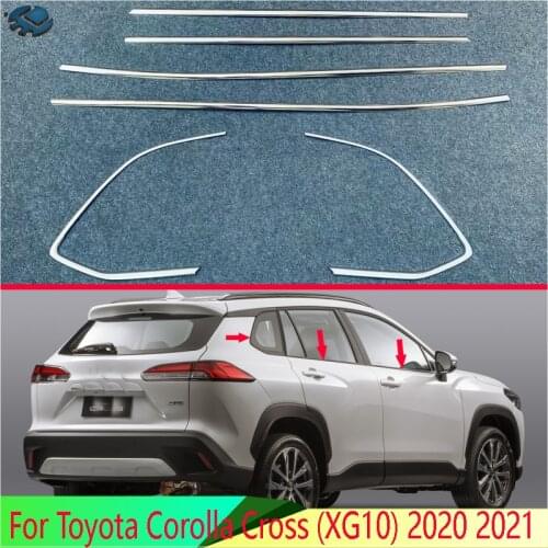 For Toyota Corolla Cross (XG10) 2020 2021 Car Accessories Body Styling Stick Stainless Steel Window Garnish Window Strip Trim