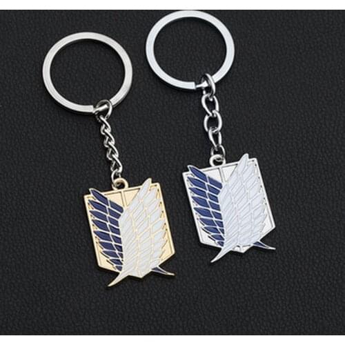 Anime Attack on Titan Keychain Metal Bronze Pendant Eren Keyring Key Chain Chaveiro Men Women Gift Porte Clef Jewelry