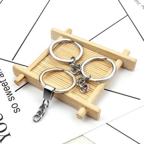 10 pcs/lot Key Ring Key Chain Rhodium Plated Round Split keychain