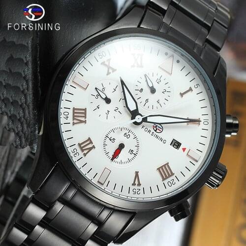 Mens Watches FORSINING Top Brand Luxury Automatic Mechanical Watch Men Fashion Man Clock Stainless Steel Wristwatch montre homme