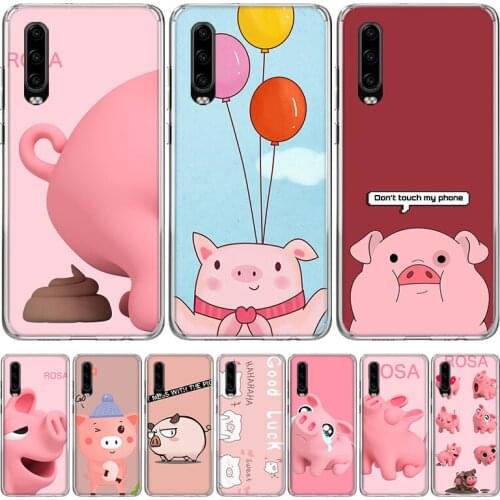 Cartoon Pig Pink Phone Case for Huawei P30 P40 P20 P10 Mate 20 10 30 Lite Pro P Smart Z Plus + Art Shell Cover Coque