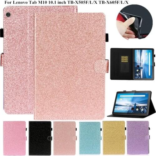 Bling Glitter Case for Lenovo Tab M10 TB-X505X TB-X505L TB-X505F TB-X605F TB-X605L Tablet Cover for Funda Lenovo Tab M10 Case