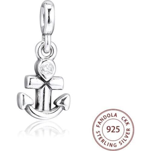CKK Fits Europe Me Bracelet Argent 925 Sterling Silver My Anchor Dangle Charms Beads for Jewelry Making Kralen Perles