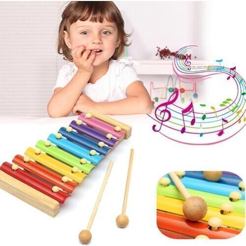 Kids Baby Toys 8 Notes Musical Xylophone Piano Multicolor Wooden Instrument Toy
