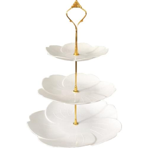 European Three-Layer Fruit Plate Cake Rack Kitchen Living Room Dessert Vegetable Storage Rack Wedding Birthday Fruit Shelf Tray