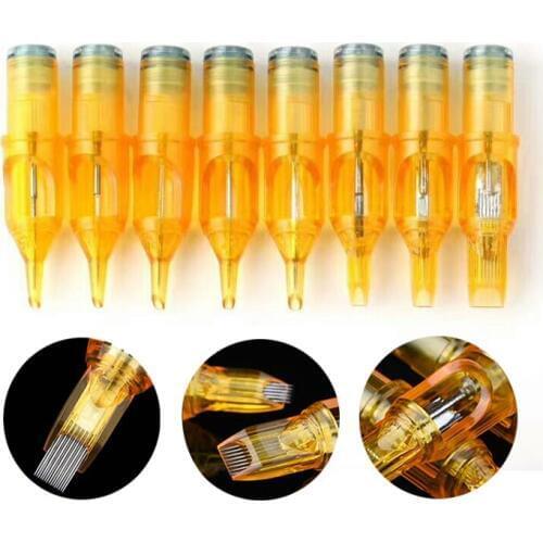 10pcs Tattoo Needle Semi-Permanent Makeup Machine Accessories Painting Tattoo Cartridge Needles 1RL/ 3RL/ 5RL/7RL/9RL/11RL/14RL