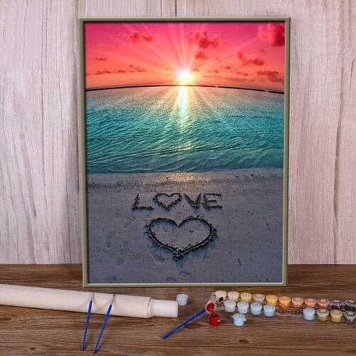 Tree Landscape Painting By Numbers Package Oil Paints 50*70 Painting On Canvas New Design For Kids Handiwork Wall Wholesale