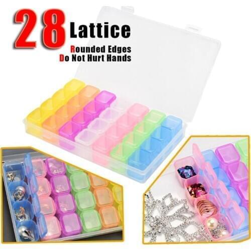 28 Slots Vitamin Drug Medicine Storage Box Case Pill Container Organizer Pill Box Splitters Travel Pill Box Colorful translucent