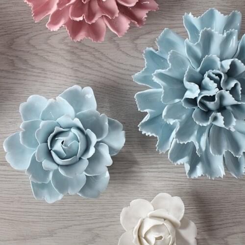 Creative ceramics flower Tricolor Wall decoration stereoscopic Background wall modern Home Decoration Wedding accessories