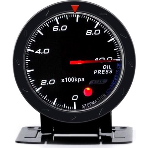 60MM auto Car Oil pressure Gauge 0-10 BAR Oil Press Meter Red & White Lighting Car Meter with Oil Press Sensor
