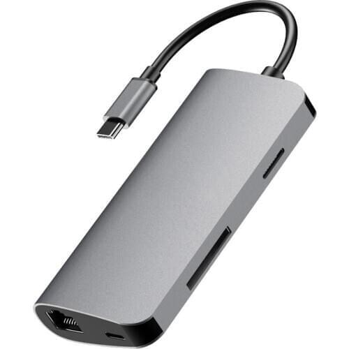 USB C Adapter Type C Multiport Adapter HDMI Output Gigabit Ethernet SD+Micro SD Card