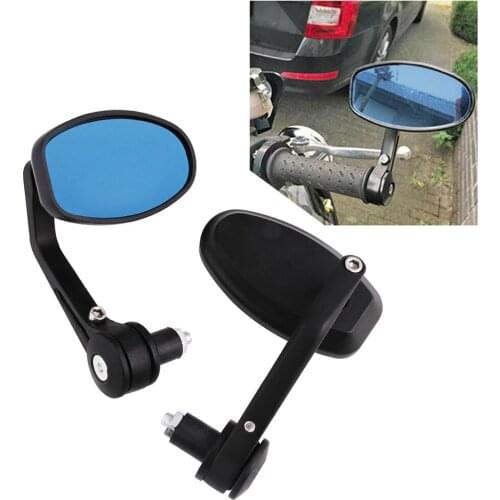 Motorcycle Rear View Mirrors 7/8'' 22mm Handlebar End Mount Side Mirror Universal for Cafe Racer Bobber Chopper Rearview Mirrors