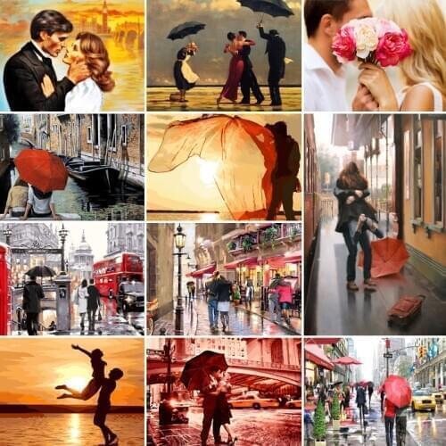 Couple Oil Painting By Numbers Lover Set Acrylic Paint For Adults DIY Craft Kits Picture Drawing Coloring By Numbers Decor Art