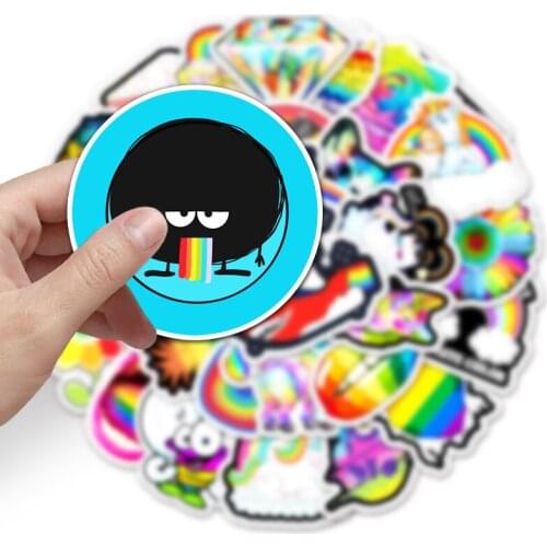 50PCS Rainbow Bridge Sticker Cartoon Stickers for Girl Children Toys on The Laptop Fridge Phone Luggage Graffiti Sticker