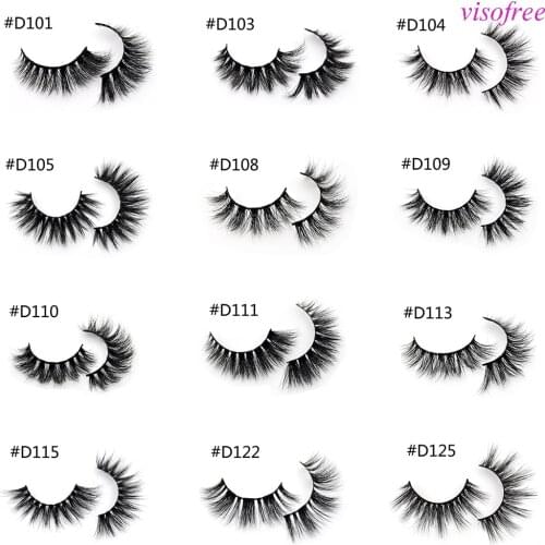 Visofree Mink Eyelashes Natural False Eyelashes Fake Lashes Long Makeup 3D Mink Lashes Extension Eyelash for Beauty 27 Styles