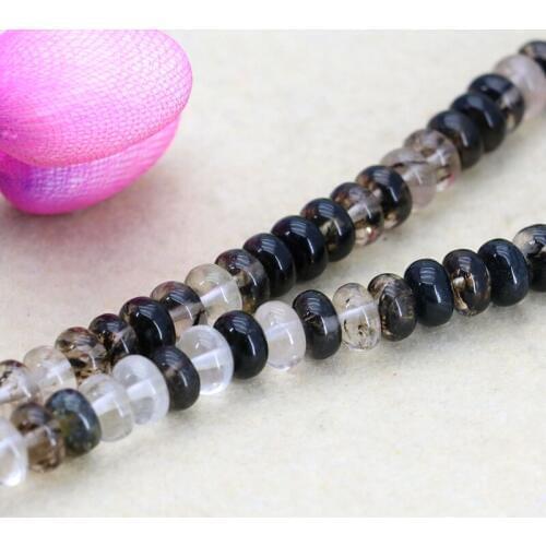 New 5x8mm black tourmaline abacus shaped loose beads!15inches 2 piece/lot DIY Fit For women Jewelry Making fashion gift