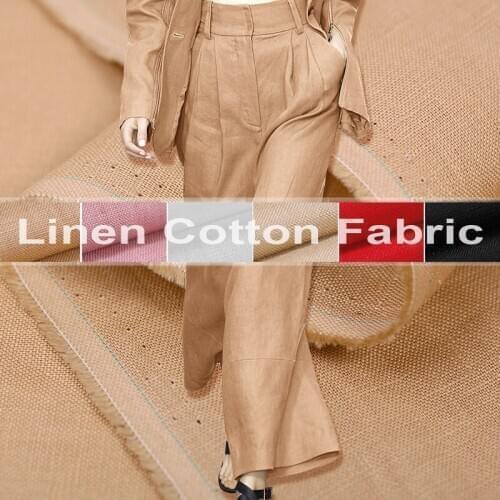 150CM Wide Linen Cotton Solid Color Fabric for Spring and Autumn Clothes Pants DE411