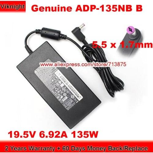 Genuine Delta ADP-135NB B 19.5V 6.92A AC Adapter for Acer Series Laptop with 5.5x1.7mm Plug Power Supply