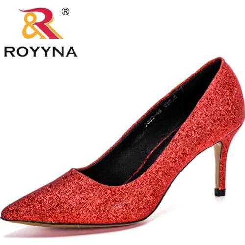 ROYYNA 2021 New Designers Luxury Heels Summer Dress Shoes Women Stilleto High Heels Sexy Shoes Ladies Pointed Toe Woman Shoes