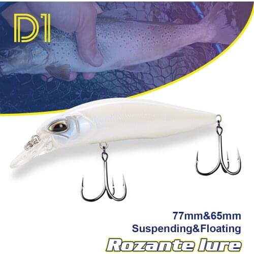 D1 Suspending Fishing lures Sinking New Rozante Realist 77MM 8.4G 65MM 5G Wobbler for Pike Trout Sea bass For Fishing Floating