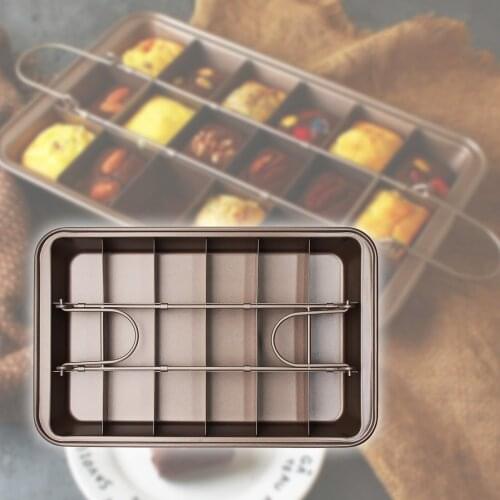 Pan with Dividers Non Stick High Carbon Steel 18 Pre Slice Brownie Baking Tray Bakeware Multifunction Brownie Baking Pan