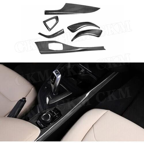 Dry Carbon Fiber Multimedia Button Trim Gear Shift Panel Trim Door Handle Frame Covers For BMW F20 F21 2012-16 F22 F23 2015-19