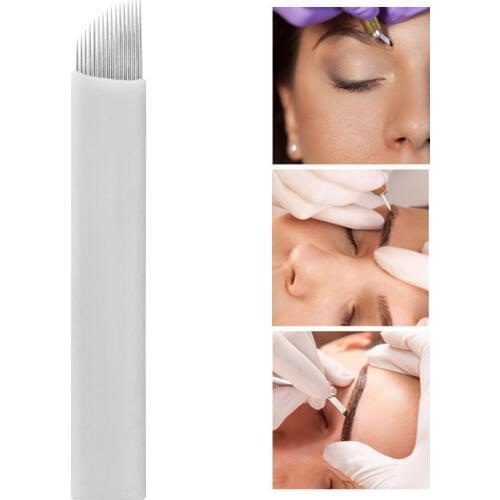 Tattoo Needles Kits 90Pcs Permanent Makeup Eyebrow Lip Eyeliner Embroidery Microblading Sterilized Disposable Blades Set Supply