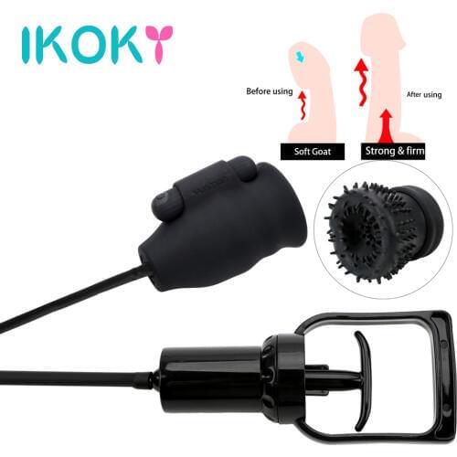 IKOKY Men Penis pump Vibrator 10 Speed Penis Sucking Male Masturbator Penis Enlargement Adult Blowjob Glans Penis Massage