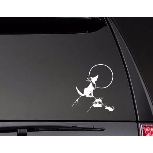 Wolf Coyote Howling At The Moon Stickers Window Decal Pattern Art Car Body Waterproof Truck Rear windshield ZP0535