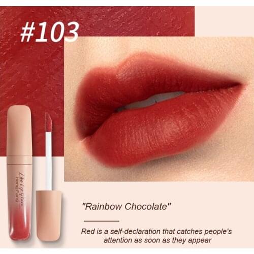 High Quality 1 Pcs Velvet Lip Glaze Waterproof Sweatproof High Color Rendering Non-Fading Lip Gloss Belleza Batom Maquiagem