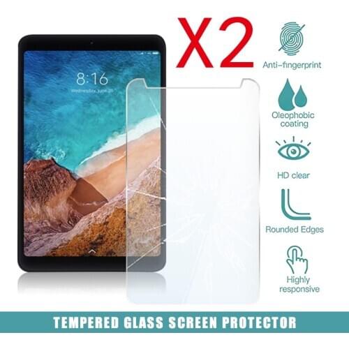 2Pcs Tablet Tempered Glass Screen Protector Cover for Xiaomi Mi Pad 4 Wi-Fi Full Screen Coverage Explosion-Proof Screen