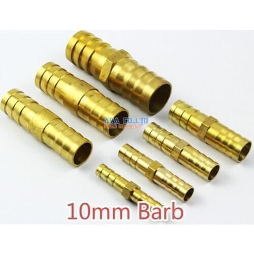 20 Pieces Brass Straight 10mm Barb Fuel Hose Joiner Air Gas Water Hose Connector Coupler