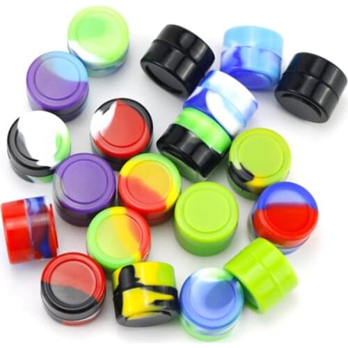30Pcs Jar 2ml Shisha Silicone Oil Wax Jars Dab Container Chicha Storage Box Herb Tobacco Smoking Smoke Cigarette Accessories