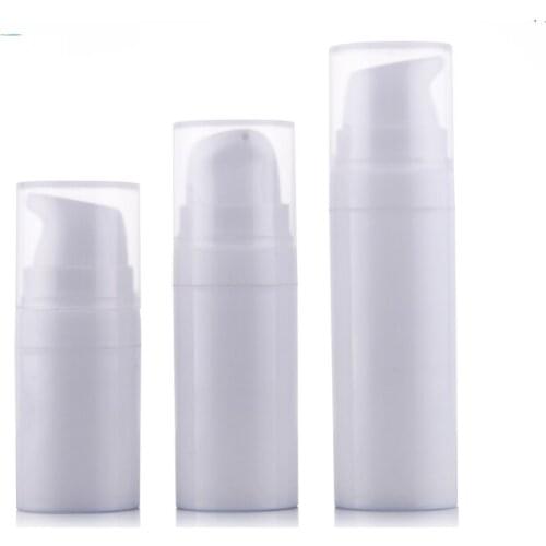 300pcs/lot Airless 5ml 10ml 15ml Empty Vacuum Pump Toilet Vessel Cosmetic Bottle Mini White Lotion Bottle Cosmetic Packaging