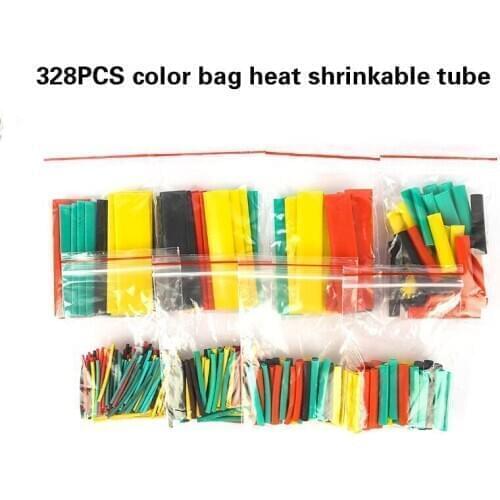 328pcs Set Heat shrink tube color Insulation Sleeving Polyolefin Shrinking Assorted Heat Shrink Tubing Wire Cable Charging line