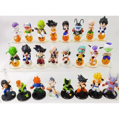 Bandai Genuine MH Dragon Ball Sitting Beads SUN Goku Trunks Frieza Cell Figure Model Old Product Sitting Beads Gacha