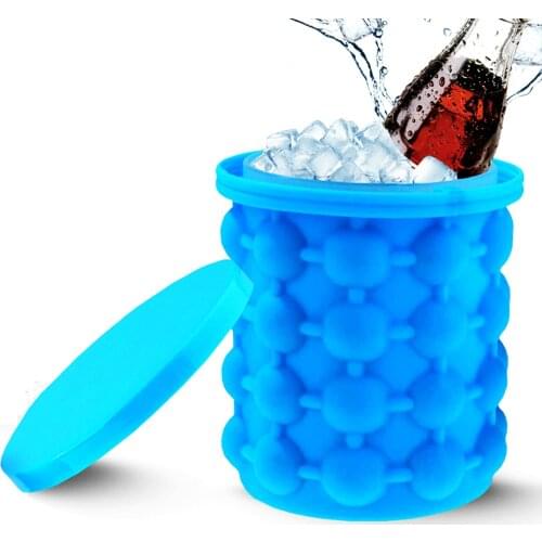 Large silicone icebucket portable cooling icebucket freezer beer cooler bar wine ice storage with lid