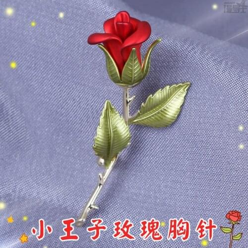The Little Prince Rose Pin Classical Fairy Tale Brooch Le Petit Prince sweater Pin Badge Accessories