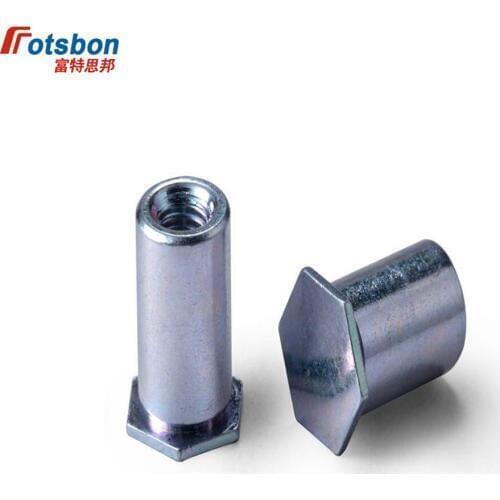 BSOA-M3-14 Blind Hole Threaded Standoffs Self Clinching Feigned Crimped Standoff Server Cabinet Sheet Metal Spacer PEM Hex Rivet