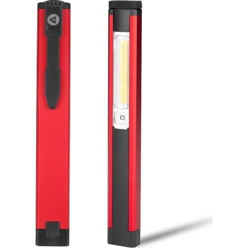 COB LED Flashlight Emergency Working Light With Magnet Pocket Clip Camping Light Built In Battery Multi-purpose LEDs Penlight