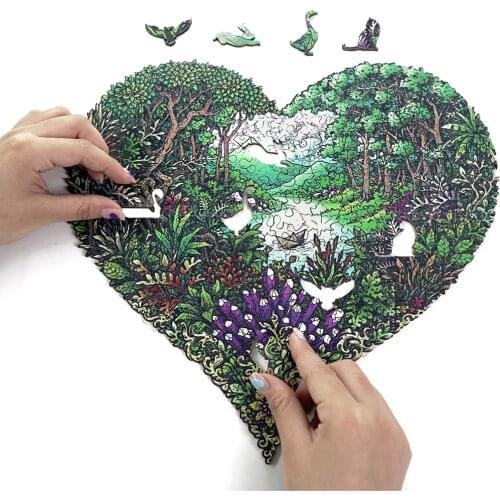 Wooden Puzzle Animal Shape For Adults Kids Wooden Jigsaw Puzzle Games 3D Wood DIY Puzzle Crafts Gifts Childrens Educational Toy