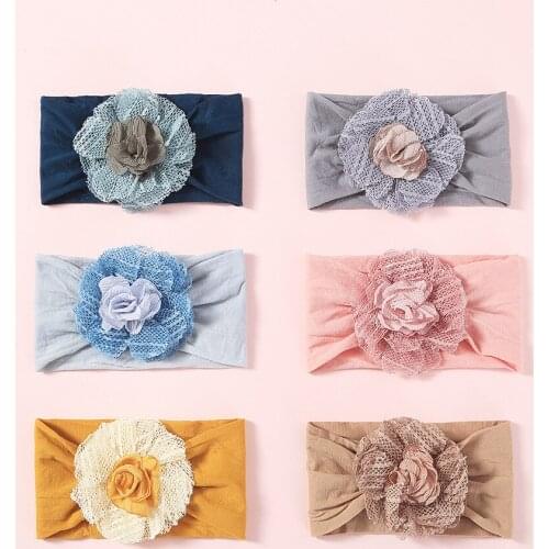 Baby Flower Nylon Headband Children Hair Accessories Lace Hairbands Diademas Para El Pelo