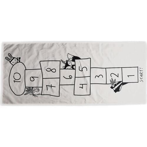 Baby Hopscotch Game Mat Kids Activity Play Gym Mats Cartoon Printing Children Infant Adventure Rug Road Carpet Crawling Blanket