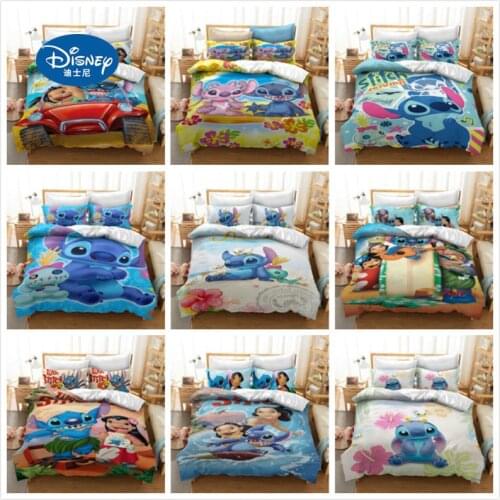 Disney Duvet Cover Set Lilo & Stitch 3D Cartoon Queen King Size Bed Linen Twin Full Double Children Kid Adult Bedding Set Decor