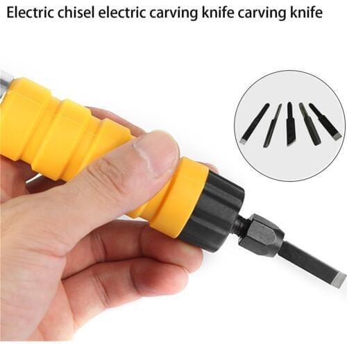 Flexible Wood Chisel Carving Tool Set Furniture Wood Carving Tool Electric Chisel+5 Carving Tips Wrench Flexible Flex Shaft