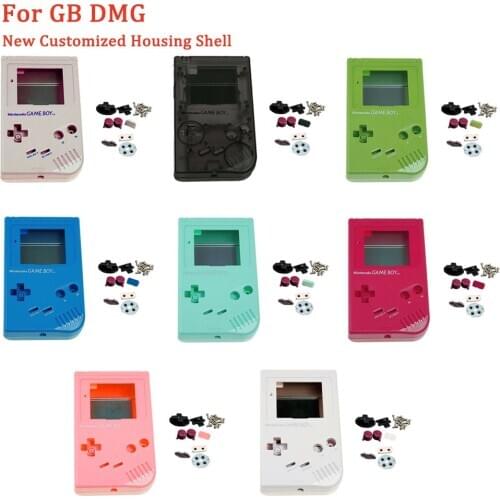 Customized IPS GB DMG Housing Shell for GameBoy Classic pre cut shell with buttons and rubber conductive pads for GB DMG