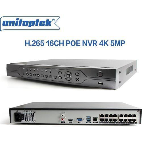 H.265 16CH POE NVR 4K 5MP 1080P Onvif POE Network 48V 16 POE Video Recorder HDMI P2P PC&Mobile View P2P CCTV Surveillance Kit