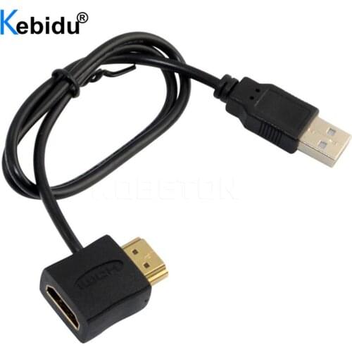 Kebidu 0.5m HDMI-compatible Charger Power Cable Male To Female Adapter Connector HDMI-compatible Supply Cable For 1080P HDTV