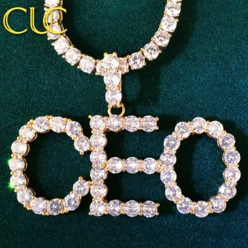 Custom Name Tennis Letter Pendant For Men Women Make 1 Row Zircon Number Necklace Chain Hip Hop Jewelry